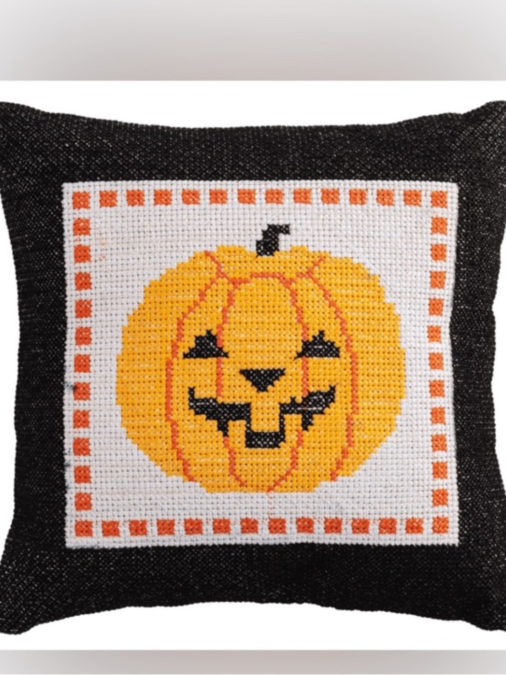 MUD PIE NWT Jack-O-Lantern Embroidered Pillow